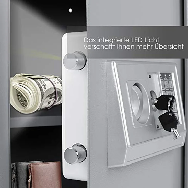 KESSER Elektronischer Safe Tresor Geldschrank Wandtresor Wandsafe 50x35x34,5 Silber – Bild 6