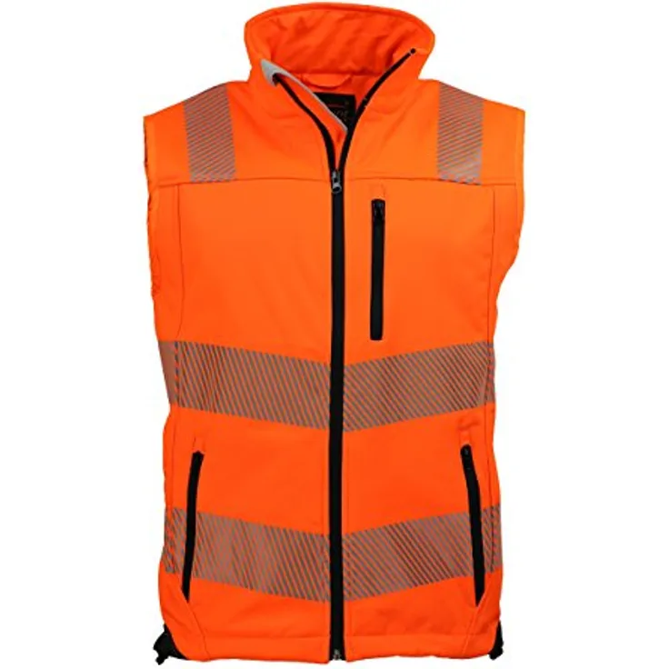 ASATEX Prevent Trendline Warnschutzweste PTW-SW, orange/schwarz, EN ISO 20471:2013, mit Reißverschluss und Reflexstreifen, Gr. M