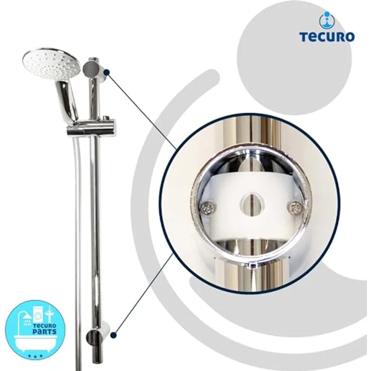 tecuro Brausegarnitur Brauseset ew-120R - mit 2 Funktionen, Brauseschlauch 160 cm, verchromt – Bild 6