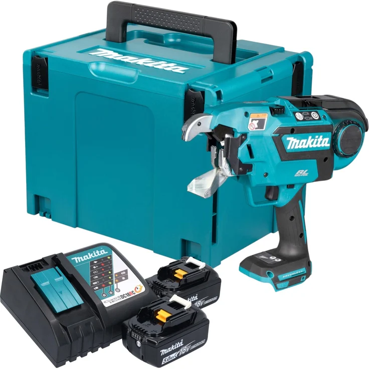 Makita DTR 181 RTJ, Akku Bewehrungsverbinder 18 V mit 0,8 mm Draht, inkl. 2x 5,0 Ah Akku, Ladegerät und Makpac