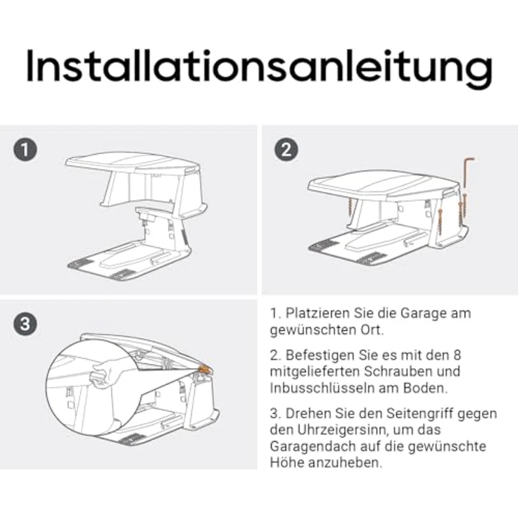 Dreame Mähroboter-Garage Mower A1 Garage, BxTxH: 73,7x46,2x97,6 cm, für Mähroboter A1, exklusiv für Dreame Mähroboter A1 entwickelt, faltbares Dach, einfacher Zugang zum Roboter-Panel, kein Zusammenbau erforderlich – Bild 5