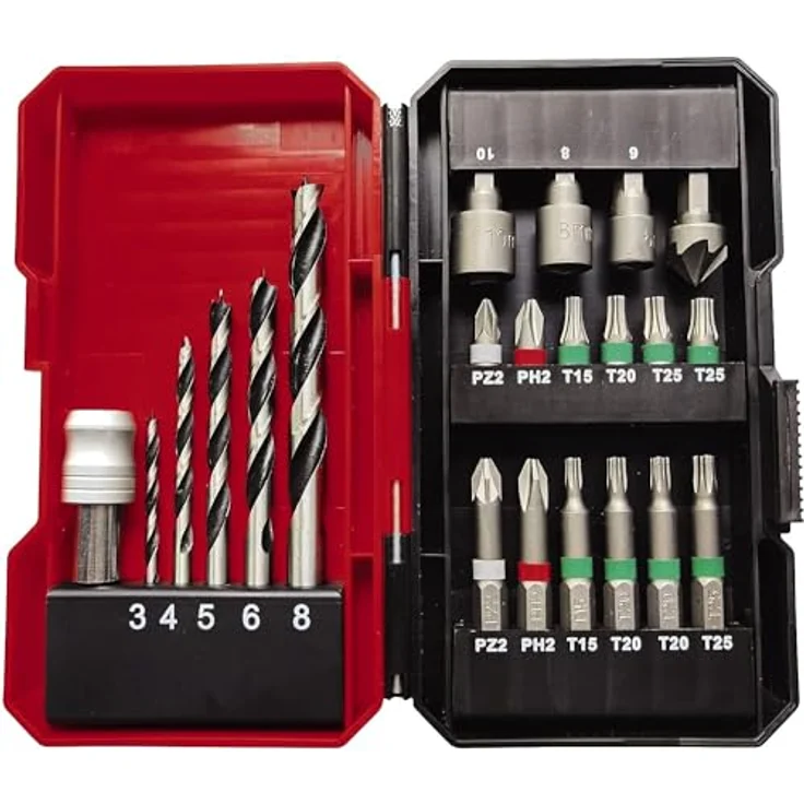 Einhell Akku-Bohrschrauber TE-CD 18/45 3X-Li+22 Power X-Change (18 V, 45 Nm, Winkelaufsatz, Exzenter Aufsatz, 22-tlg. Bitset, 2,0 Ah-Akku, Ladegerät + E-Box) – Bild 3