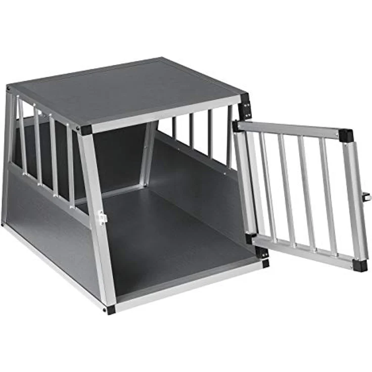 EUGAD Hundetransportbox Alu Hundebox Reisebox Autobox für kleine/mittlere Hunde Französische Bulldogge Beagle Terriers Dackel Shiba Inu B69 x H50 x T54 cm L 0006LL – Bild 4