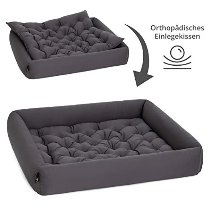 Pointer | Hundebett mit Hundekissen - orthopädisch, waschbar, bequem (XXL - 100x90 cm, Anthrazit) – Bild 3