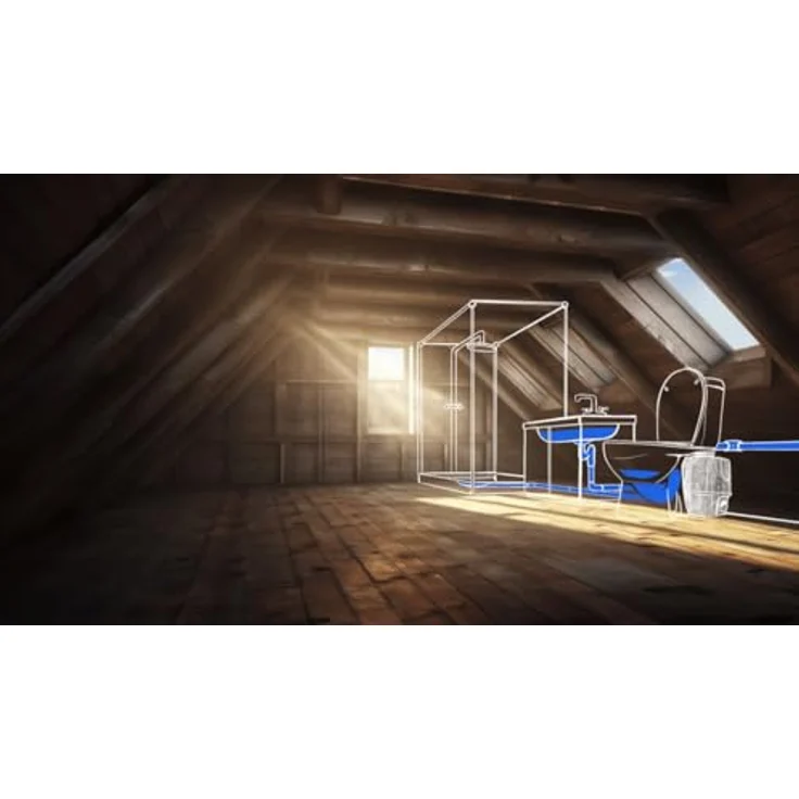 Grundfos Sololift2 C-3, Schmutzwasserpumpe mit integriertem Rückschlagventil, 5,7 l Tankvolumen, max. Förderhöhe 5,95 m, flexibler Druckanschluss – Bild 3