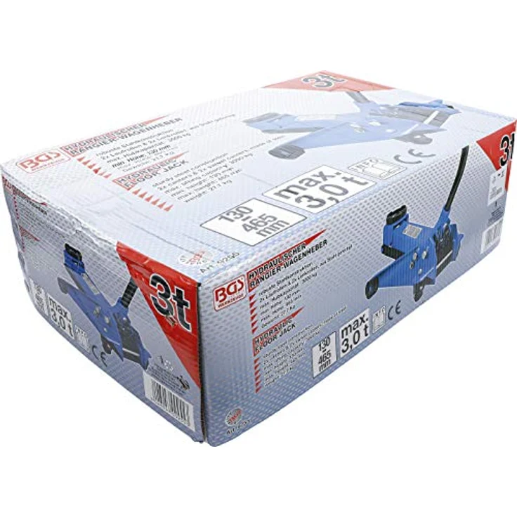 BGS 9255 Rangier-Wagenheber 3 t hydraulisch Stahl-Konstruktion Hubhöhe 130 - 465 mm – Bild 5