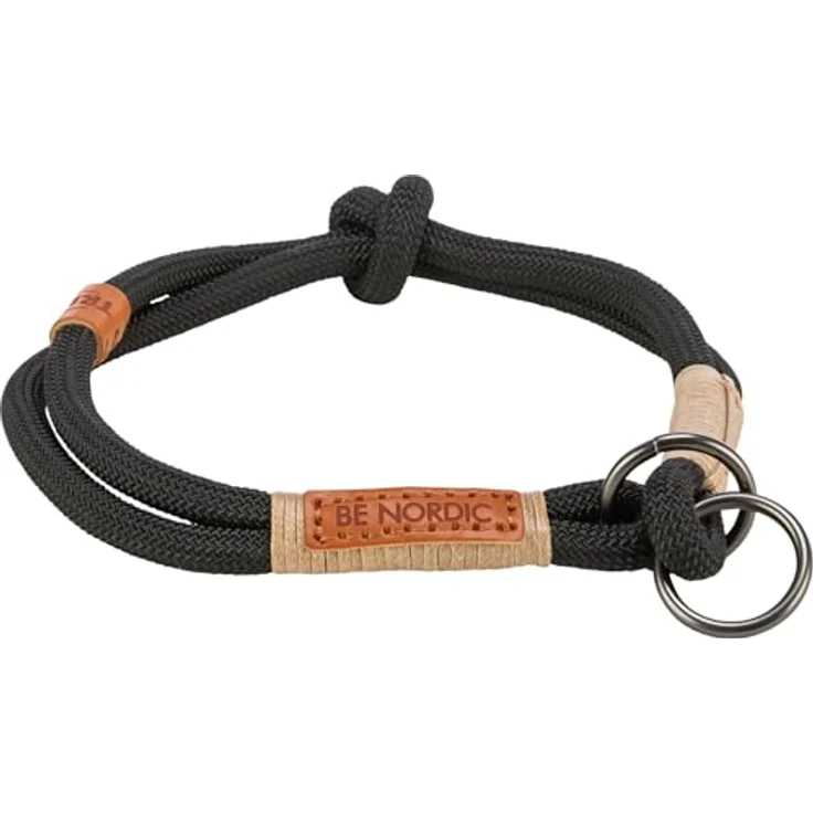 TRIXIE Zug-Stopp Hundehalsband BE Nordic S-M schwarz/Sand – bequemes Hundehalsband für kleine & mittelgroße Hunde mit Zugbegrenzung - robust & elegant – 17265 – Bild 2