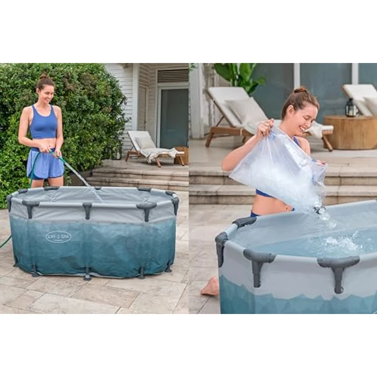 Bestway Lay-Z-Spa Eisbad Oval 150 cm, 431 Liter Fassungsvermögen, inklusive Abdeckung und Filterpumpe – Bild 6
