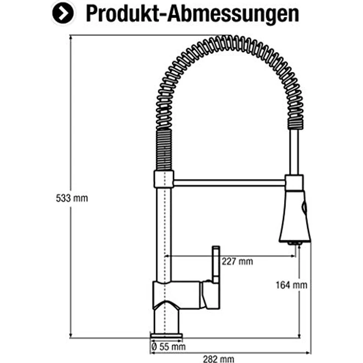 CORNAT Spültischarmatur Fuerte HD, Hochdruck, Messing verchromt, Luftsprudler, Silber – Bild 3