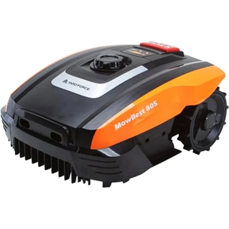 Yardforce Mowbest 805 Rasenmähroboter, automatischer Mäher für bis zu 250 m², orange-schwarz mit Mähroboter-Garage AR SH02-EU – Bild 8