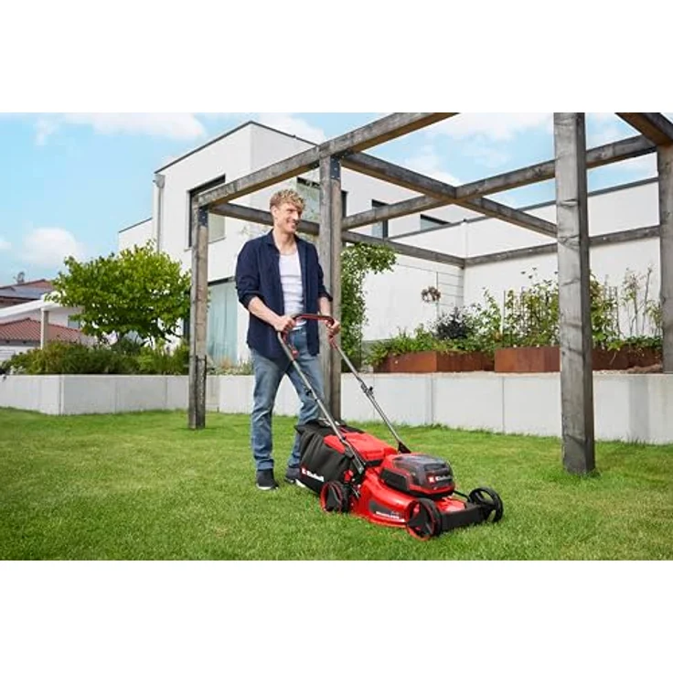Einhell Akku-Rasenmäher 'GC-CM 36/42 Li BL', geeignet für Flächen bis 400 m², bürstenloser Motor, 50-Liter-Grasfangkorb, zentrale Schnitthöhenverstellung, inklusive Akku und Ladegerät – Bild 4