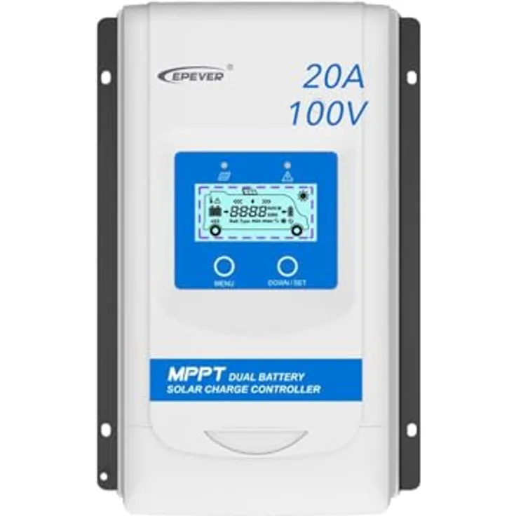 EPEVER MPPT DuoRacer 20A Laderegler solar charge controller DR2210N für 2 Batterien, 12V/24V auto work, PV 100V