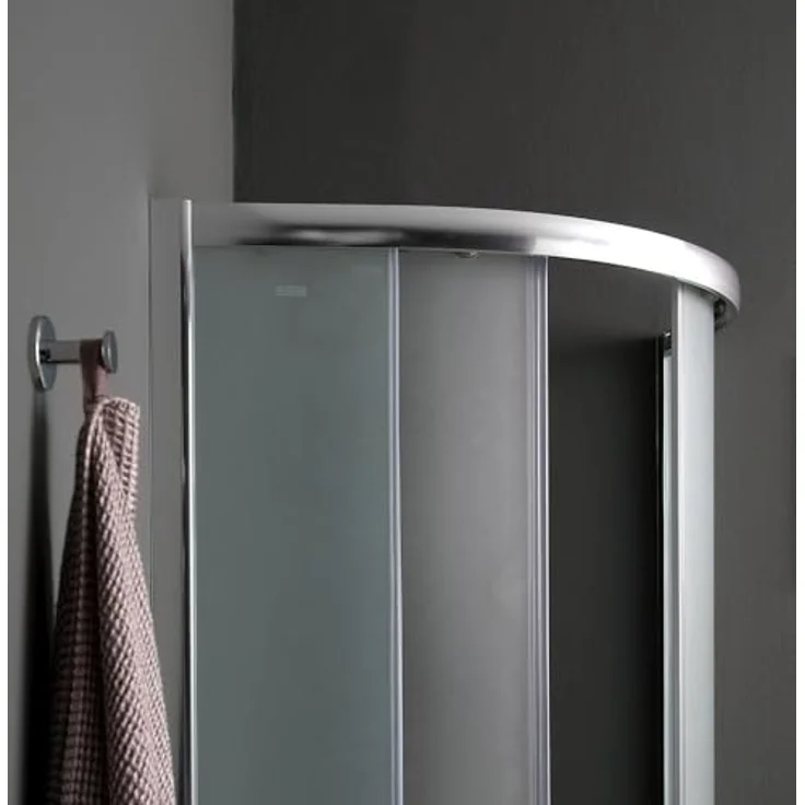 KIAMAMI VALENTINA Halbrunde Eckeinstieg Duschkabine 90X90cm, 6mm Satiniertes Sicherheitsglas, Schiebetür mit Magnetverschluss, Verstellbar – Bild 3