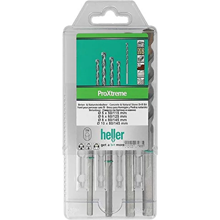 Heller Tools 3750 ProXtreme, 4-teiliges Schlagbohrer-Set für Beton und Naturstein, 5/6/8/10 mm, Profi-Qualität für Akkuschrauber und Schlagbohrmaschinen – Bild 2