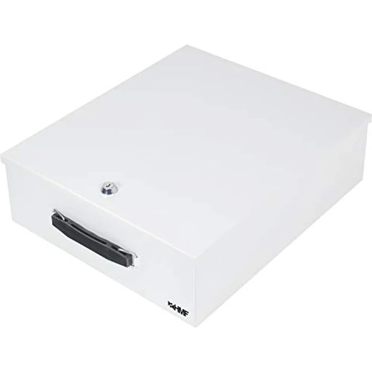 HMF 142-07 Abschließbare XL Dokumentenkassette für Ordner | DIN A4 / B4 | Lichtgrau | Sicher, Robust, Praktisch, Kratzfest – Bild 1