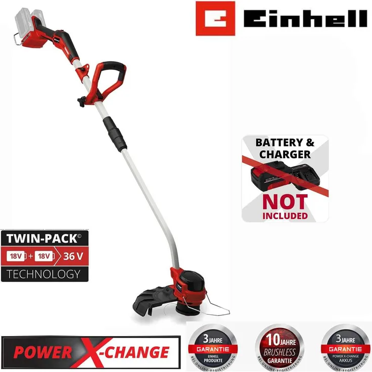 Einhell Professional Akku-Rasentrimmer GP-CT 36/35 Li BL-Solo 36V, Rasentrimmer mit Power X-Change Twinpack-Technologie, Brushless Motor, 35 cm Schnittbreite