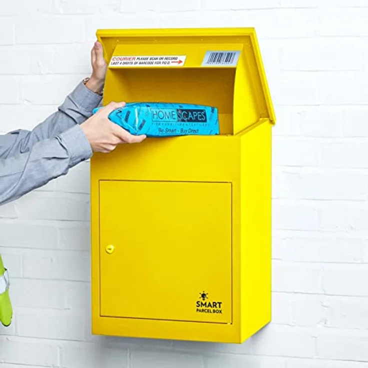Smart Parcel Box gelb 44x35x58, Paketbriefkasten zur Wandmontage, maximale Paketgröße 321 x 205 x 120 mm – Bild 1