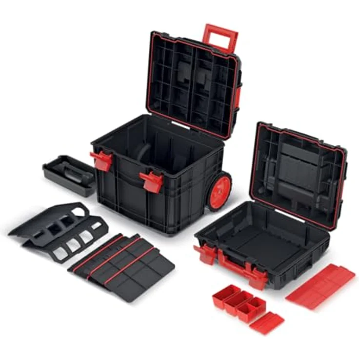 Prosperplast Kistenberg C Block Alu Log, Werkzeugkoffer mit durchdachter Organisation und robustem Aluminium-Gehäuse, 70 cm tief – Bild 4