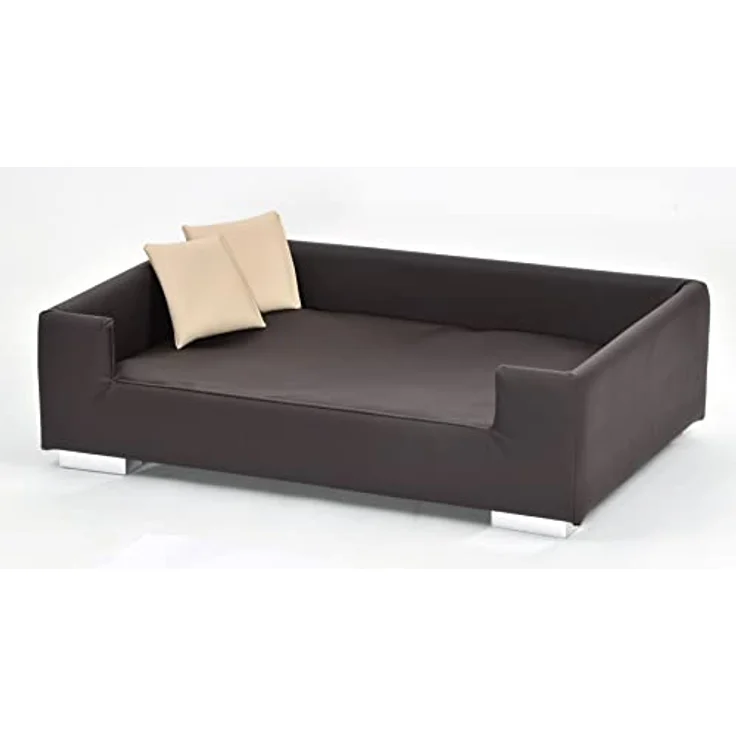 Rohrschneider® Hundesofa Candy | Hundebett Couch für ultimativen Komfort | Hunde Kissen mit Rand ideal als Hunde Reisebett | Hundkorb und Hundebett kleine Hunde (Braun) – Bild 3