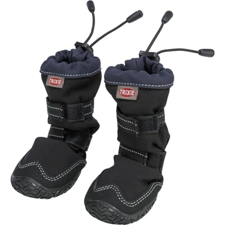 Trixie Walker Active Long, Hundeschuhe in Größe S, schützende Beinschutzboots mit rutschfester PVC-Sohle, schwarz, 2er Set – Bild 1