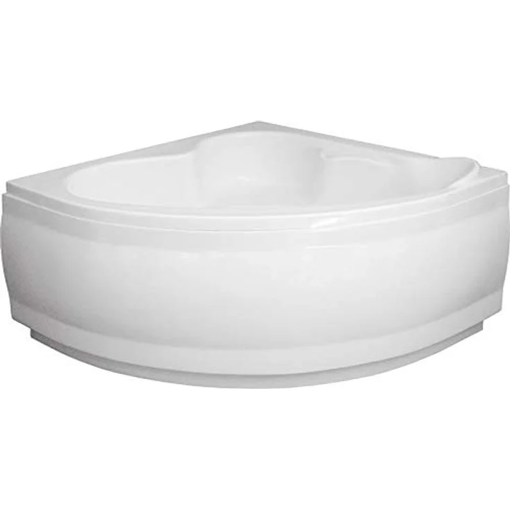 Polimat BADLAND Eckbadewanne STANDARD 120x120, Weiß, Komplettset mit Acrylschürze, Füßen und Chrom Automatik Ablaufgarnitur, Made in EU 4in1 – Bild 3