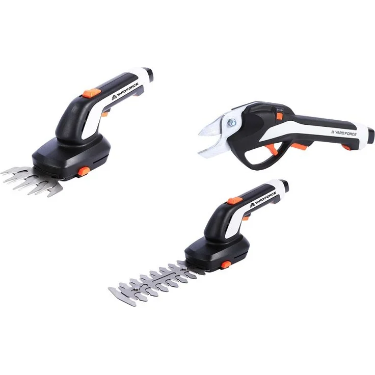 YARD FORCE Werkzeugkoffer-6in1-Set Bypasschere, Gras- und Strauchschere, Schaufel, Kultivator und Grabegrabel in einem Set, 4 V Akku – Bild 1