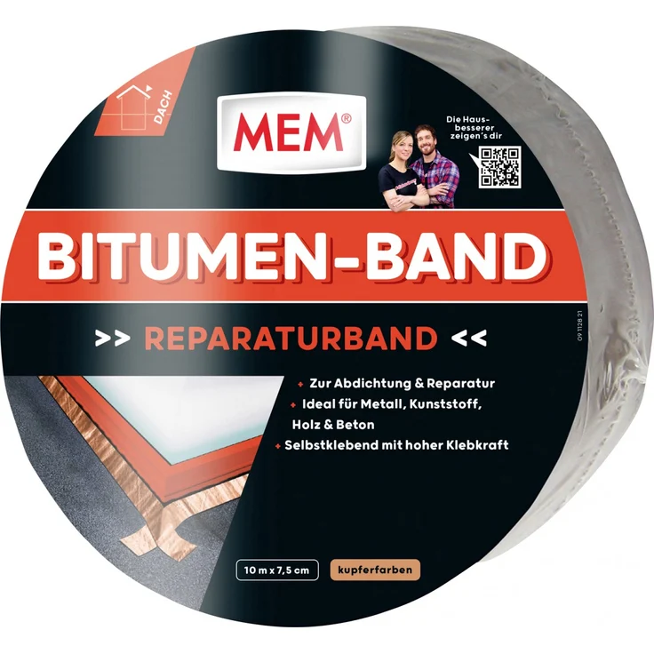 MEM Bitumen-Band 10 m x 7,5 cm kupfer – Bild 1