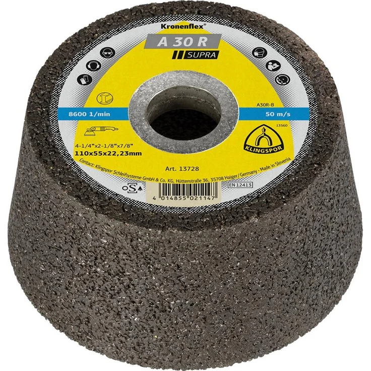 Klingspor Schleiftopf, SUPRA, A 30 RAbm.: 110x55x22,23 mm (13728) – Bild 2