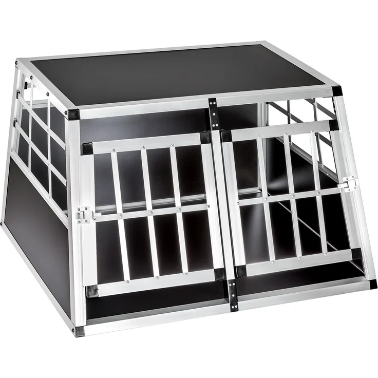 tectake Hundetransportbox doppel mit gerader Rückwand - 89 x 69 x 50 cm