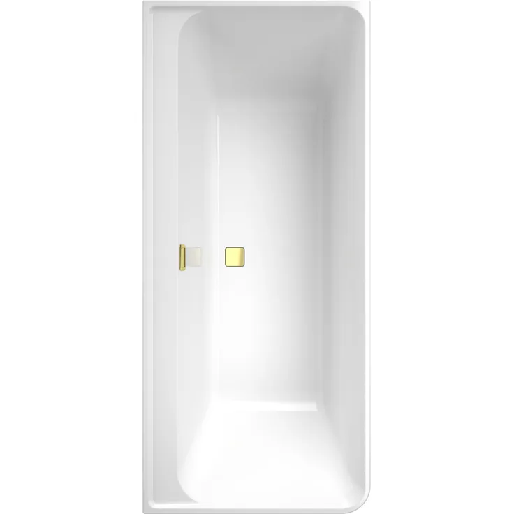 Villeroy & Boch Collaro Duo Vorwand-Badewannen, Eckmontage rechts, Acryl, 1790 x 790 mm, Ab- und Überlauf:Gold, UBA180COR9CR00VJ - UBA180COR9CR00VJ01