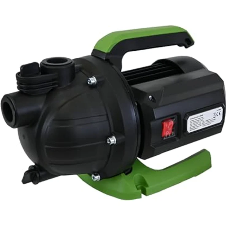TRUTZHOLM Gartenpumpe 1000 W 3200 l/h Förderhöhe 44 m Förderdruck max. 4,4 bar 1" Anschluss Jetpumpe Druckpumpe Saugpumpe zur Gartenbewässerung, blau mit praktischem Handgriff und stabilem Pumpenfuß – Bild 1