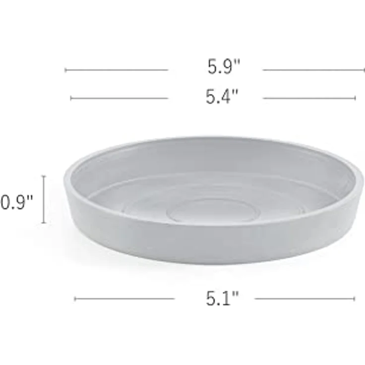 Ecopots Runder Blumentopf-Untersetzer aus recyceltem Kunststoff, modern, für den Außenbereich, Dunkelgrau, 15,2 cm – Bild 2