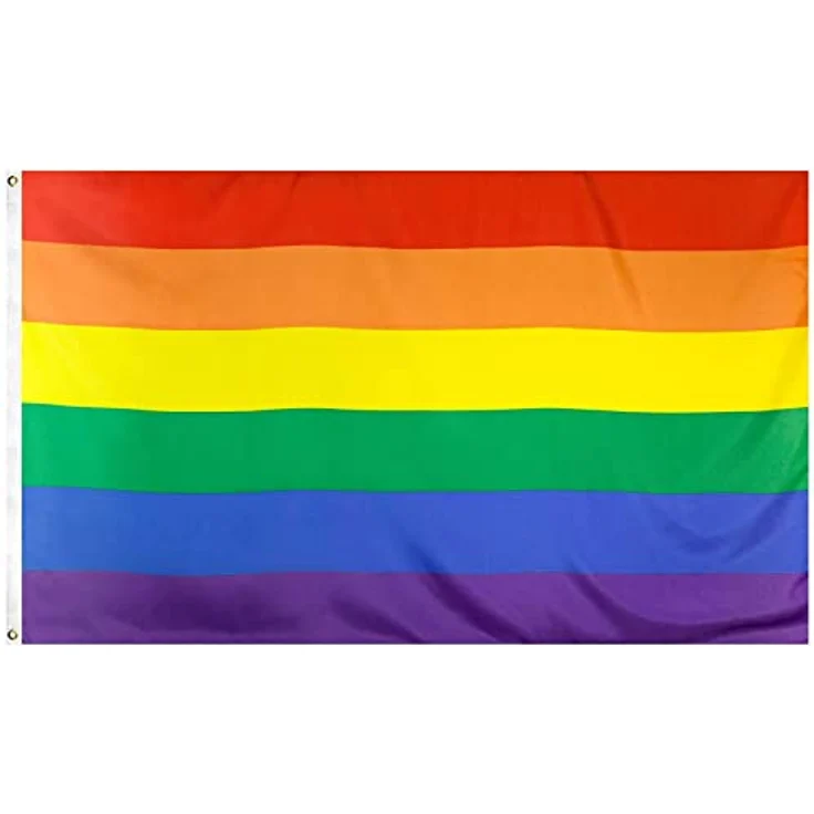 MOGADEE® LGBTQ Pride Flagge 150x90cm, Regenbogen Flagge aus hochwertigem UV-beständigem Stoff mit 2 Messingösen – Bild 1