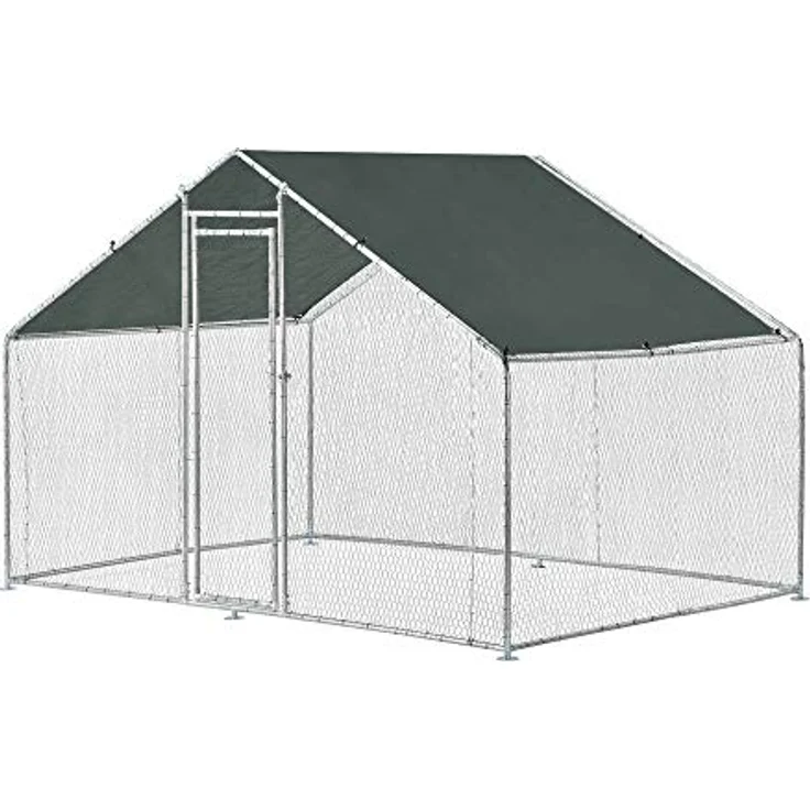 pro.tec Freigehege »Wels« 3 x 2 x 2 m, Kleintiergehege mit Sonnendach, UV-beständig, silber-grün – Bild 1