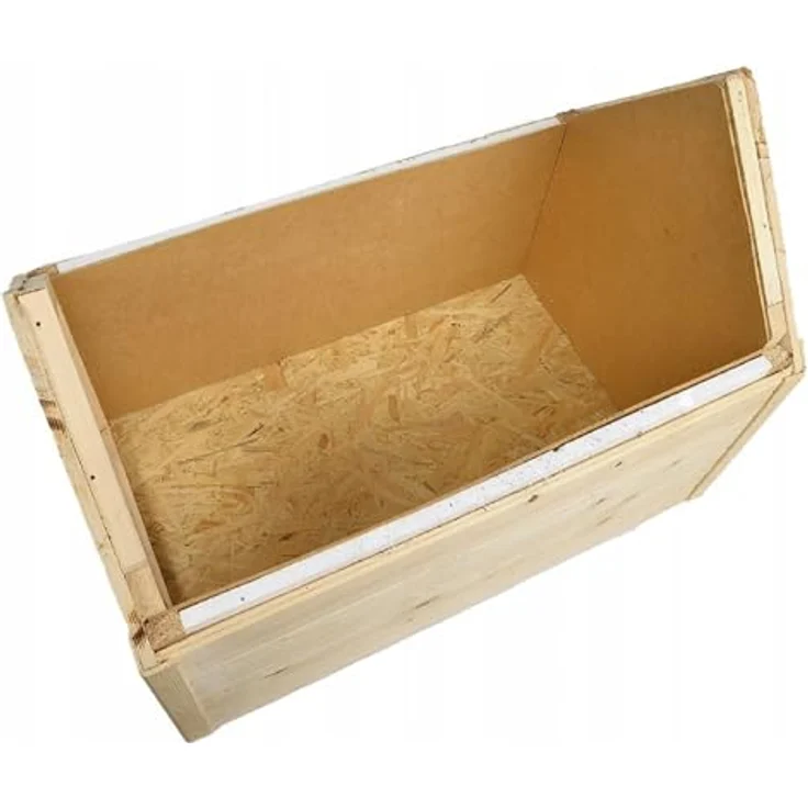 QLS Hundehütte aus Holz 101x69 cm Isoliert Winterfest Outdoor, Naturholz – Bild 2