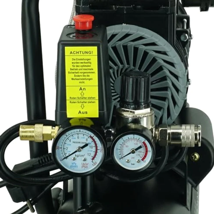 TrutzHolm Silent Flüsterkompressor 9L, ölfrei, 900 W, 57 dB(A), max. 8 bar, inkl. Zubehör – Bild 7