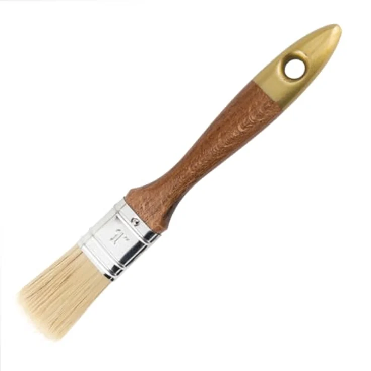 woplus Premium Flachpinsel, 1 Zoll / 25 mm, Naturborsten, ergonomischer Holzgriff, 10 Stück – Bild 2