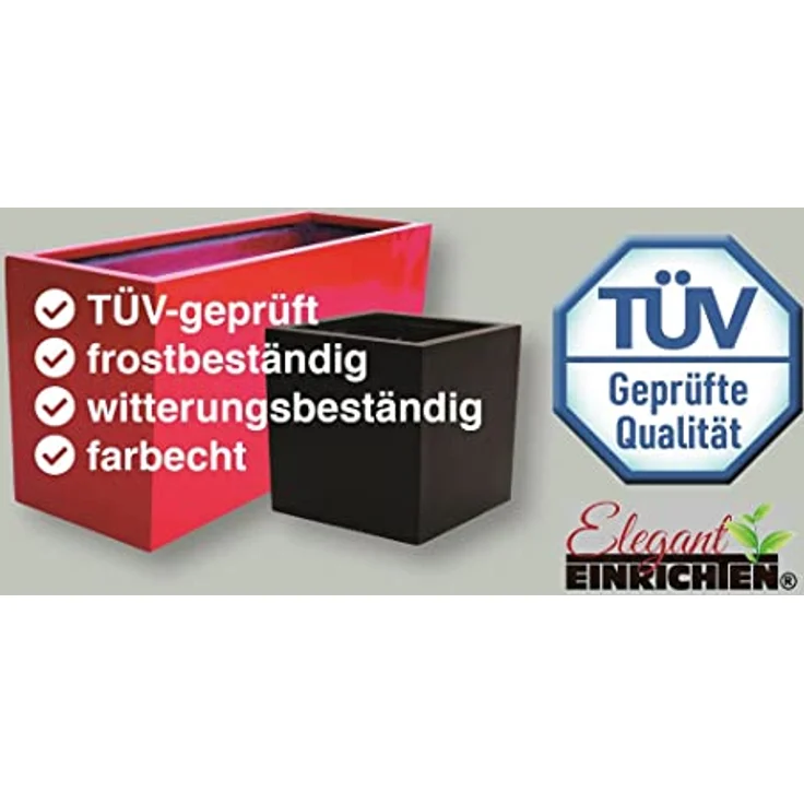 Elegant Einrichten Pflanzkübel Fiberglas Rechteckig 84x30x80cm, UV-beständig und frostgesichert, Perlmutt-Weiß – Bild 7