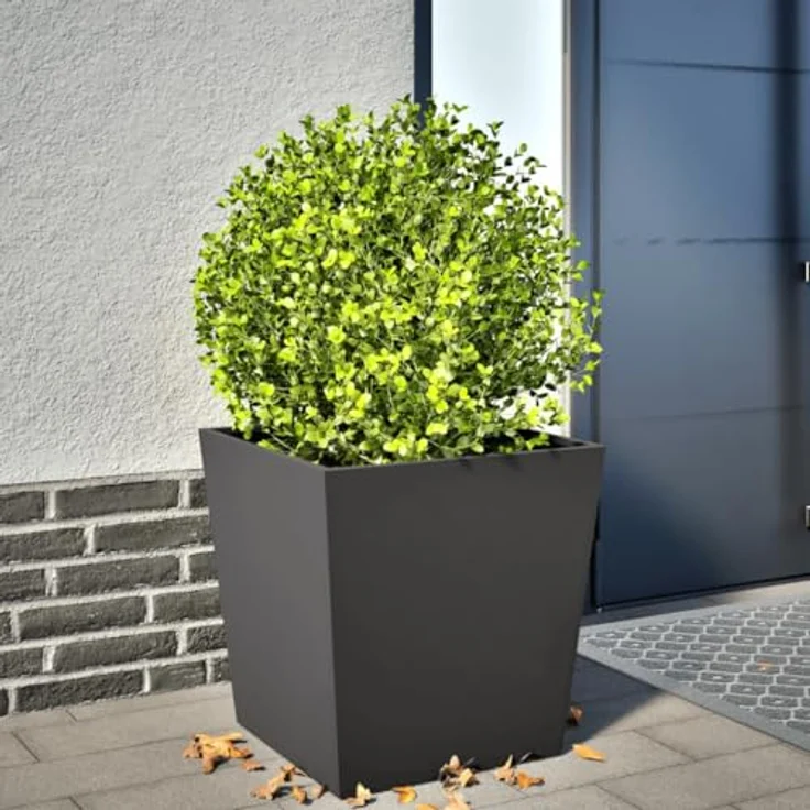 vidaXL Pflanzkübel Schwarz 50x50x50 cm Stahl, rostbeständig und strapazierfähig – Bild 2