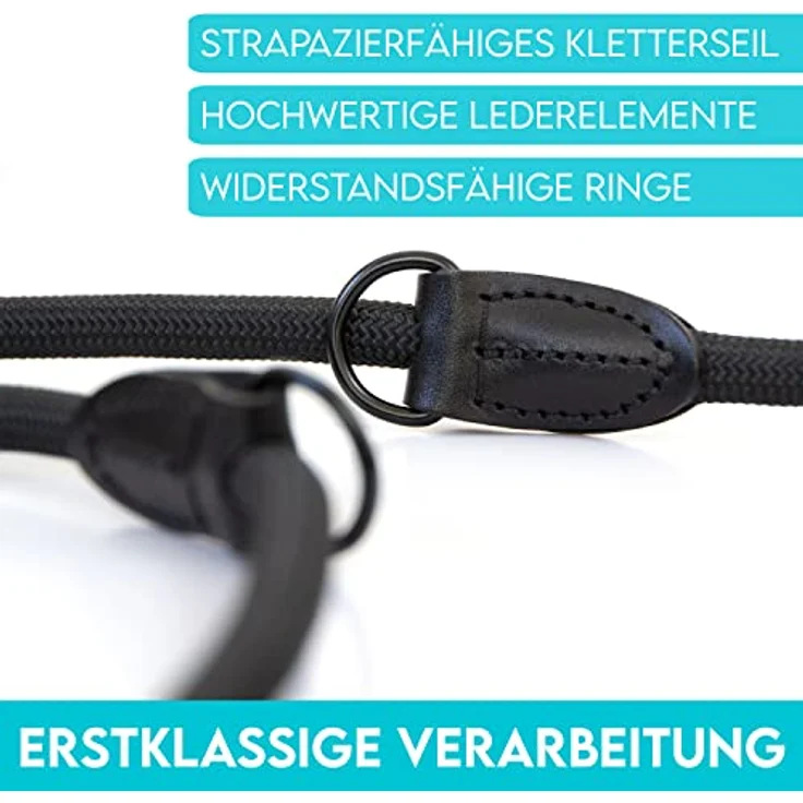 HUND IST KÖNIG® Hundeleine verstellbar 2,3m | Robuste Hunde Leine mit Sicherheitskarabiner | 3-Fach verstellbar für mittelgroße & große Hunde Schwarz – Bild 3