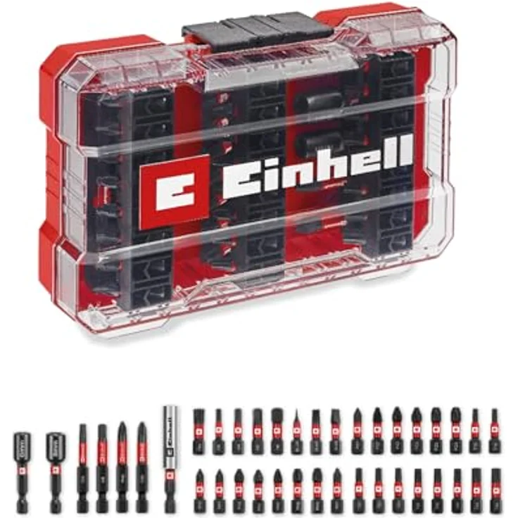 Einhell M-CASE 39-tlg. Impact-Bit-Set, 32 schlagfeste 25-mm-Bits und 50-mm-Bits, inkl. magnetischem Bithalter und Steckschlüsseln aus S2 Stahl – Bild 1
