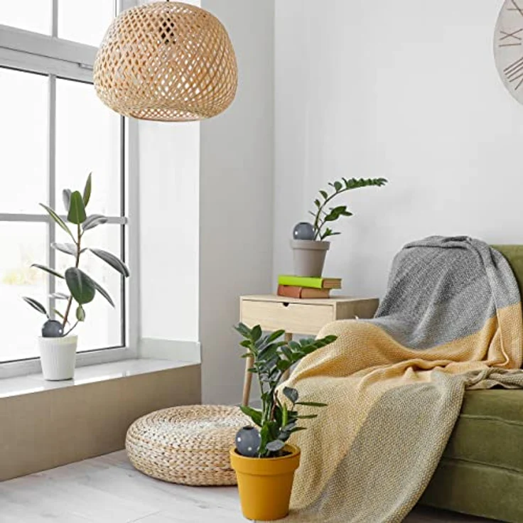 relaxdays Bewässerungssystem Graue Tonkegel, 4er Set aus Keramik mit pünktlichem Design für automatische Pflanzenbewässerung – Bild 2