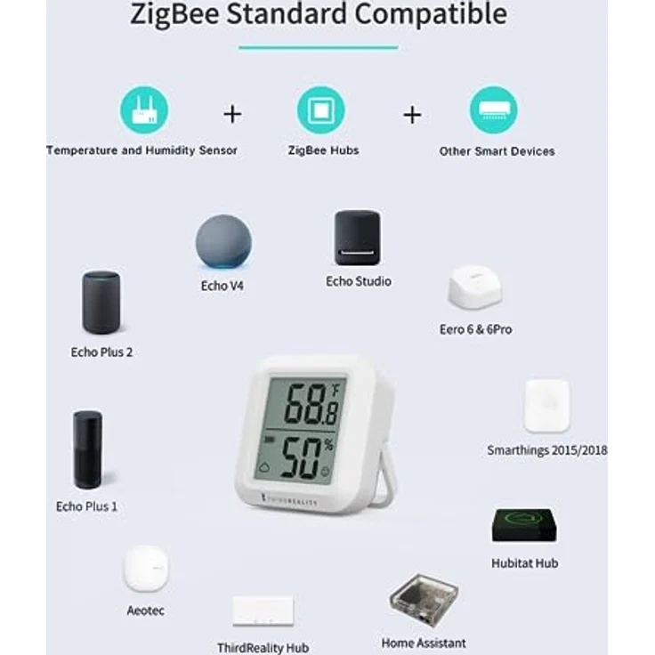 Third Reality THIRDREALITY T&H Sensor, Thermometer + Hygrometer, weiss, präzise Messung von Temperatur und Luftfeuchtigkeit – Bild 3