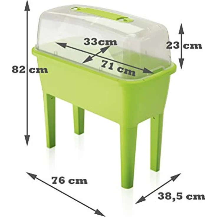 Prosperplast Garden 2 in 1 Hochbeet-Gewächshaus 77x38x82 cm, GRÜN - 52L Fassungsvermögen, transparenter Deckel, gute Belüftung – Bild 4