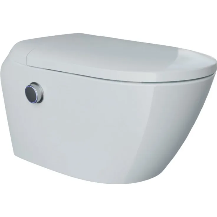 Bernstein Dusch-WC T640 PRO wandhängend, Hänge-WC, Abgang waagerecht, Tiefspüler, Komplett-Set, Weiß, mit Beleuchtung, Sitzheizung, Massage und Entkalkung