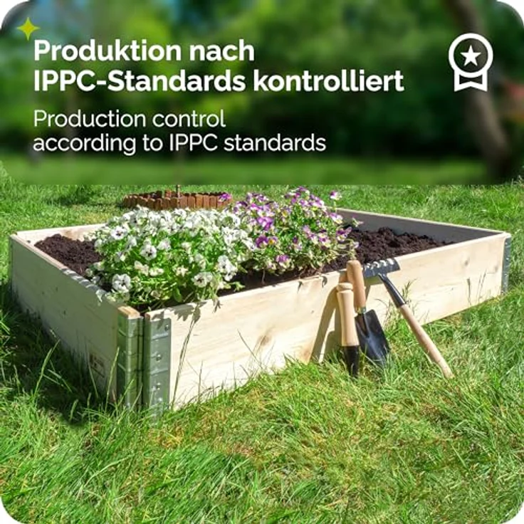 Garronda Hochbeete für Garten Palettenrahmen 120x80x20 cm Holz 3er Set faltbar Anthrazit GD-0075 – Bild 5