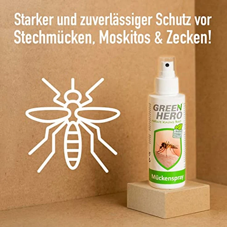 Green Hero Mückenspray schützt zuverlässig vor Stechmücken, Moskitos & Zecken 100ml Mückenschutz mit dem gut duftendem Wirkstoff EC-Öl, geeignet für Erwachsene und Kinder ab dem 6. Monat – Bild 4