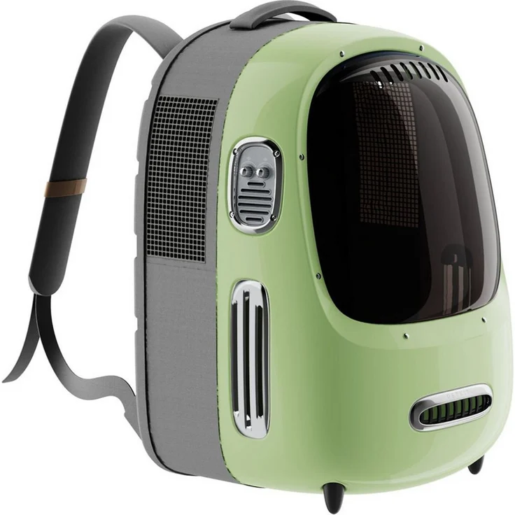 PETKIT Breezy 2, Smart Katzenrucksack mit einstellbarer Belüftung und Komfort für Haustiere, grün