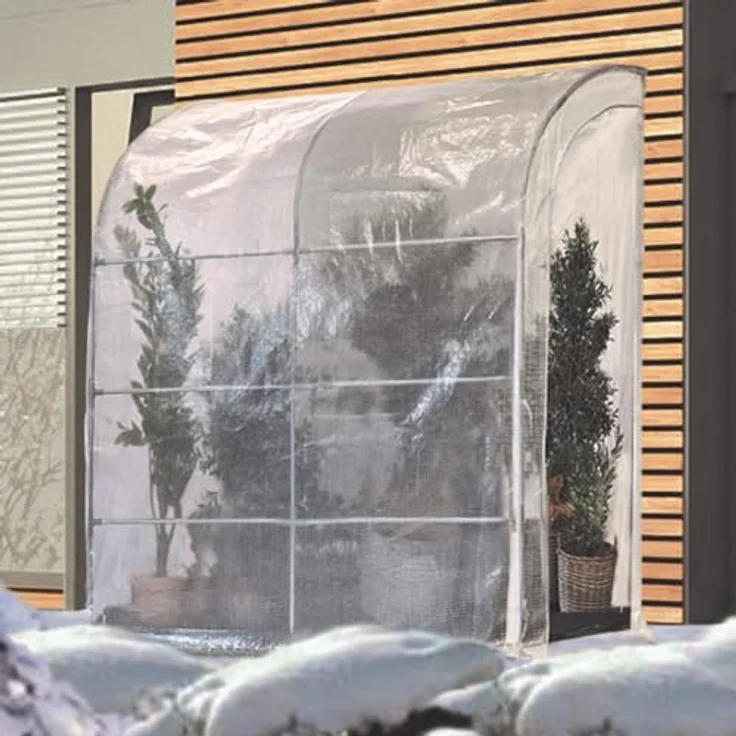 Videx Überwinterungszelt Iceland H:215x80x200 cm, Anlehn-Frost-Schutzhaus für mediterrane Pflanzen, UV-beständige Gitterfolie, PVC Boden, verzinkter Stahlrahmen – Bild 3