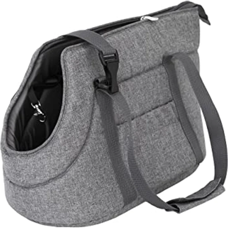 DOGGY Hundetasche XL, Hände frei Reisetasche mit Seitentaschen, verstellbarem Schultergurt und Karabiner, graphit, 30 x 50 x 32 cm – Bild 2
